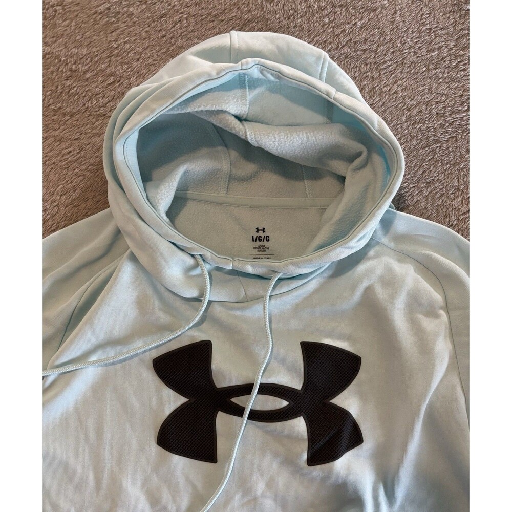 NWOT! Under Armour  Fleece Logo Size L  1379854-469 Aqua Blue